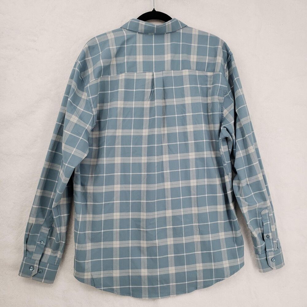 RSVLTS Shirt Men XL Blue Cream Plaid Borland Flannels Button Down Long Sleeve - Picture 4 of 11
